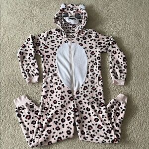 Funzietime Small Pink Leopard Print Animal Onesie